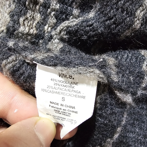 Vince Sophie Striped Cardigan Cashmere Wool Yak Alpaca Size S - Picture 11 of 13